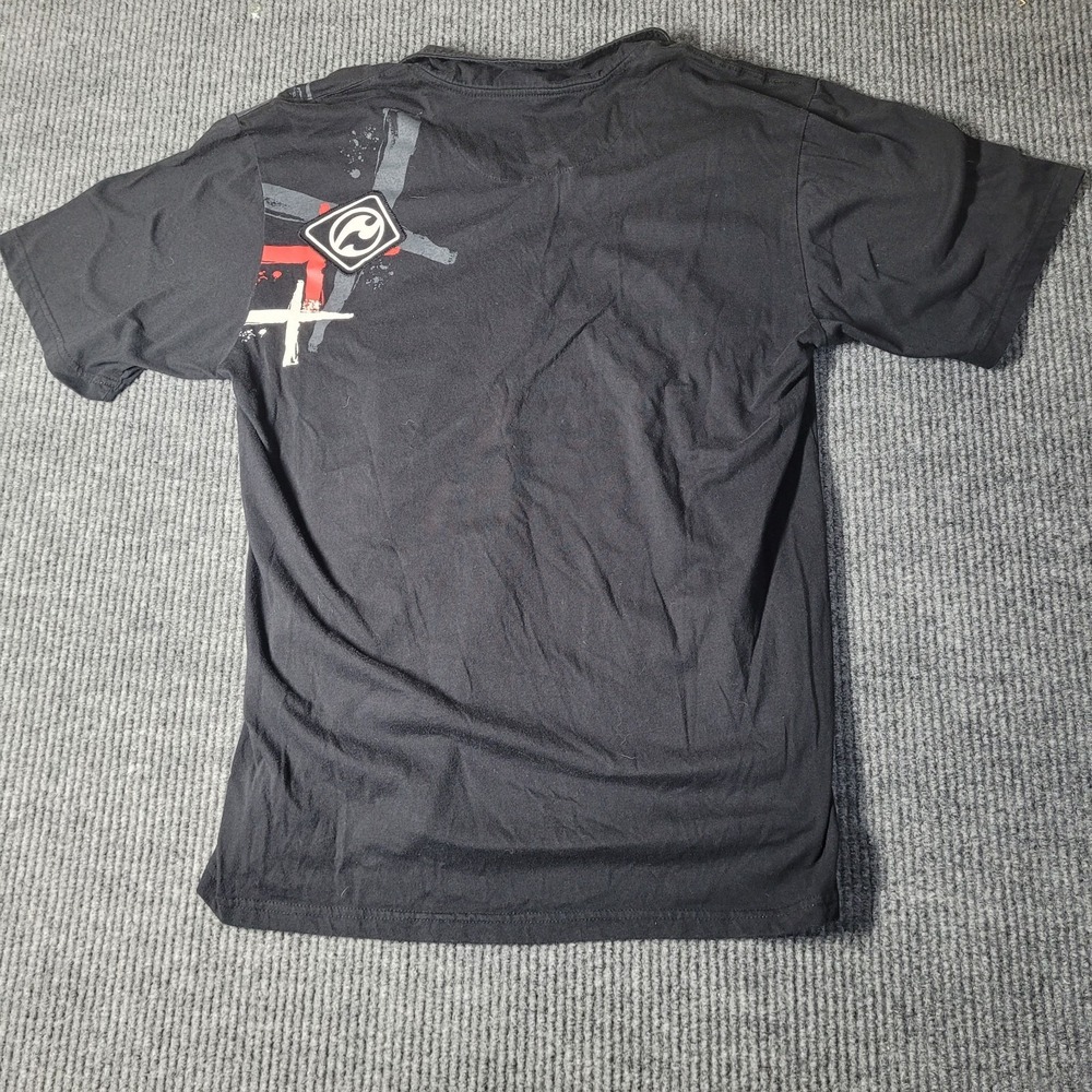 Current Y2K Men's‎ Polo Shirt Size XL Short Sleeves Black Red Hip Hop - Picture 4 of 6